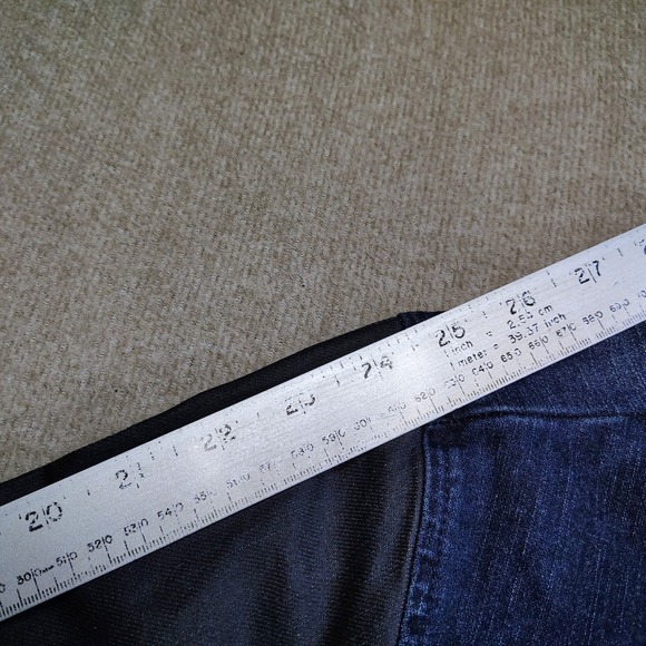 Womens Silver Jeans Co. Denim Jacket Fuax Leather Sleeves Moto Biker XL - Picture 8 of 9